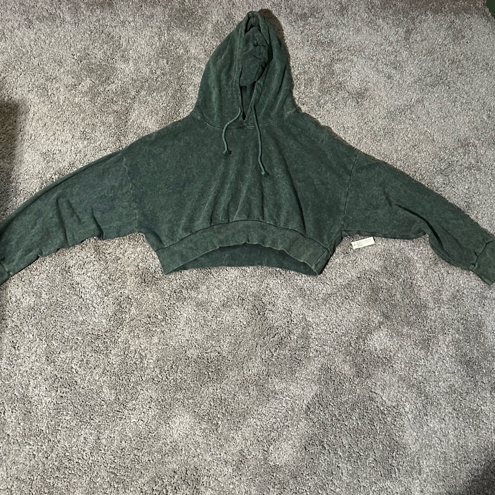 Dark Green Cropped hoodie